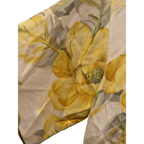 Tommy Bahama Yellow Floral Silk Button-Down Hawaiian Shirt Size L - Picture 6 of 8